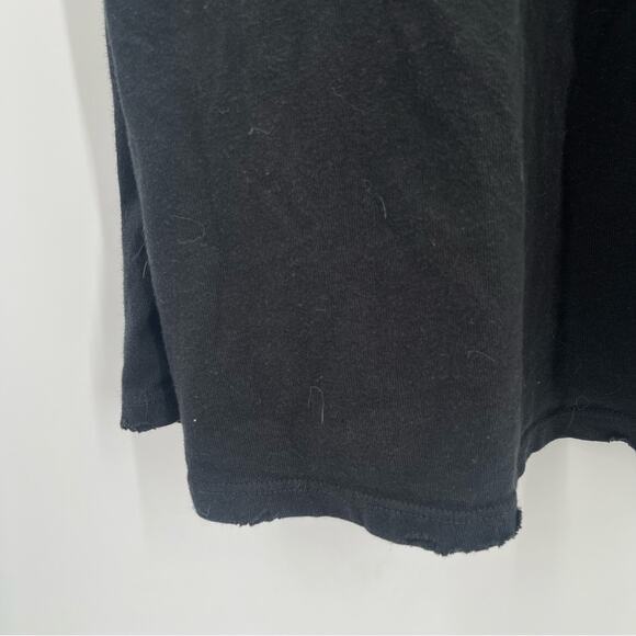 WILDFOX Small Dress Maxi Black Embroidered Logo High Side Slits Cotton Long - Picture 13 of 16